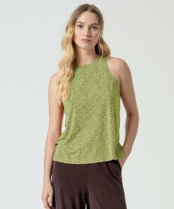 Top cuello redondo Verde acido