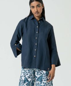Camisa con manga 3/4 Marino