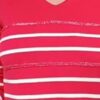 Jersey c/pico listado lurex coral