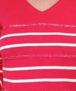 Jersey c/pico listado lurex coral