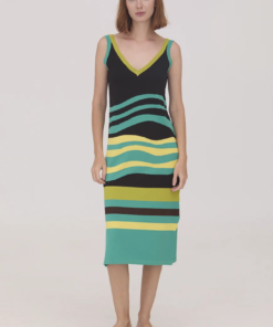 Vestido tirantes intarsia