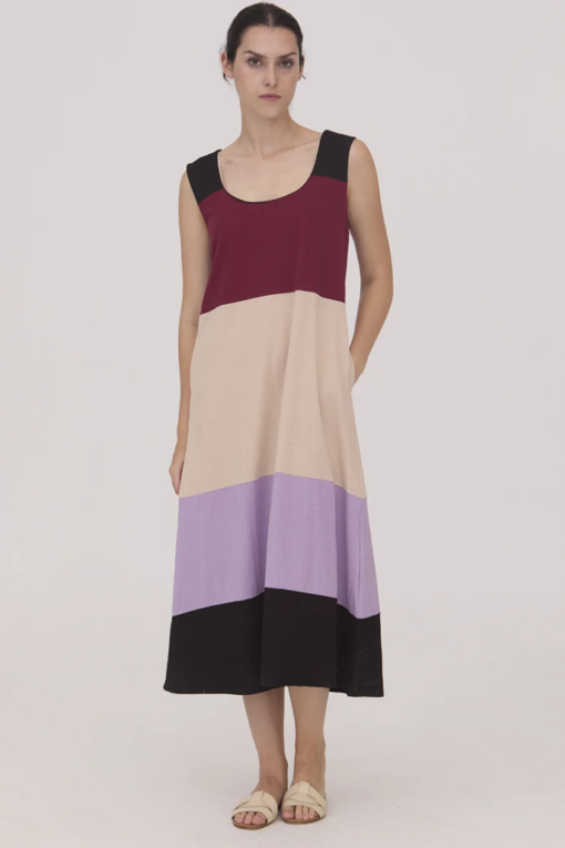 Vestido franjas color