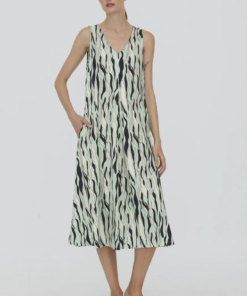 Vestido estampado con fuelle
