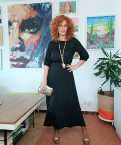 Falda midi, negro