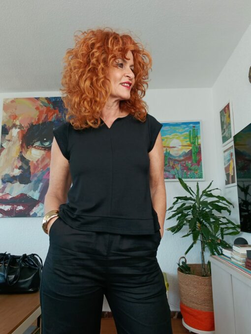 Camiseta manguita, negro - Imagen 2