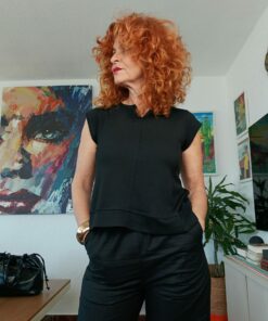 Camiseta manguita, negro