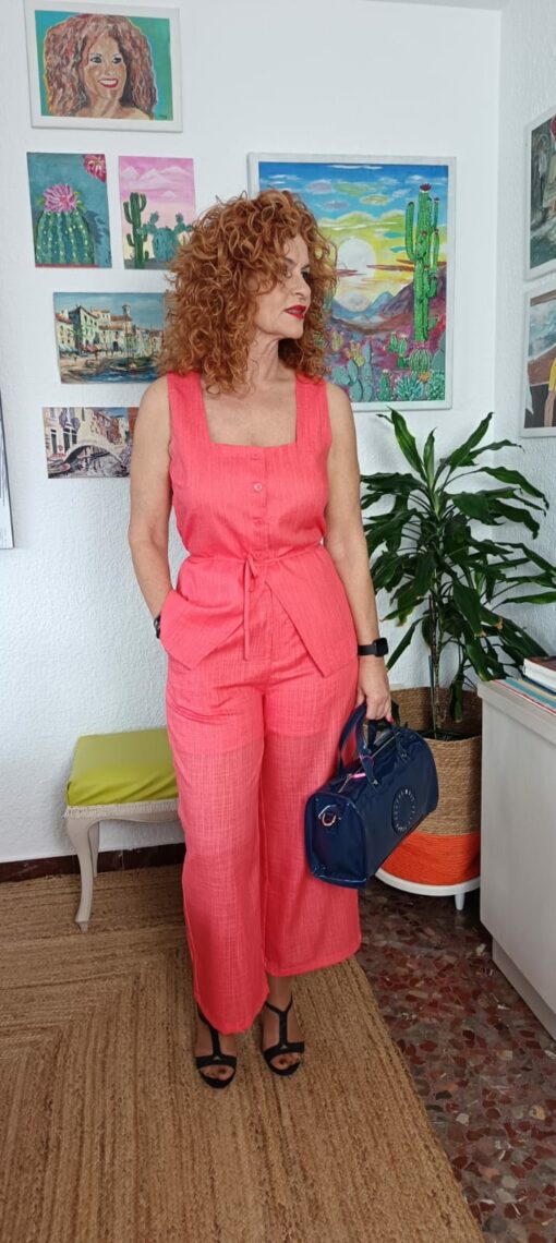 Conjunto pantalón + chaleco mandarina - Imagen 3