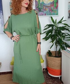 Vestido verde maderas