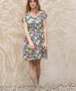 Vestido corto estampado, flores