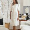 Vestido frizzante beige