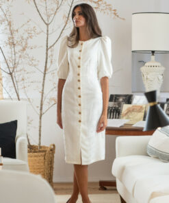 Vestido frizzante beige