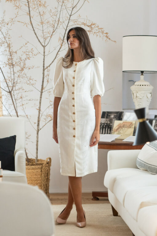 Vestido frizzante beige