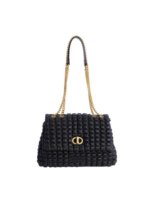Bolso bandolera de material de piel sintética con cremallera negro