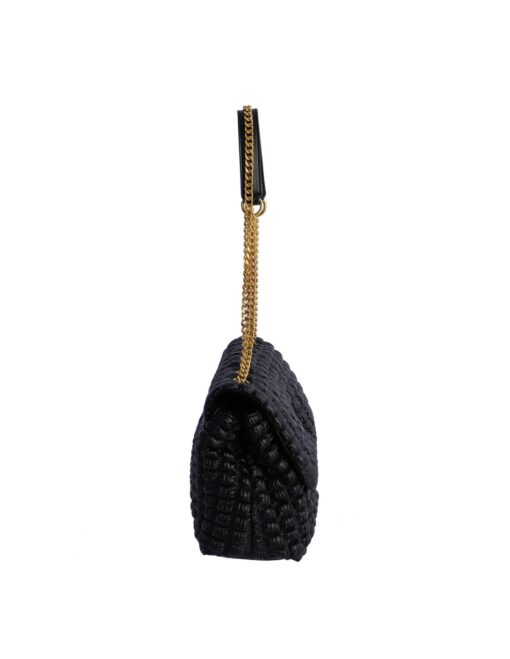 Bolso bandolera de material de piel sintética con cremallera negro - Imagen 3