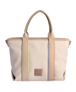 Bolso de mano de material de piel sintética con cremallera