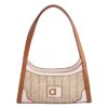 Bolso de hombro de rafia con cremallera
