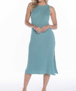 Vestido canalé verde agua
