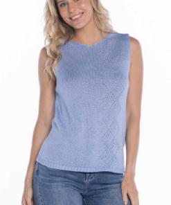 Jersey calado lateral celeste