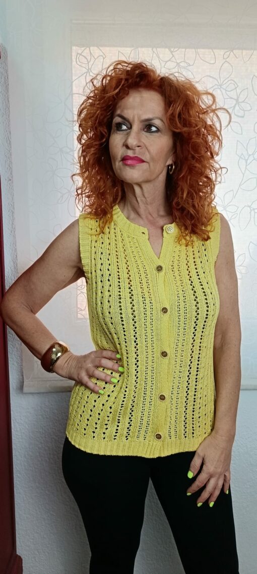 Chaleco calada amarillo - Imagen 2