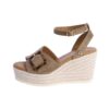 Sandalias de cuña de antelina