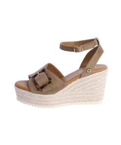 Sandalias de cuña de antelina