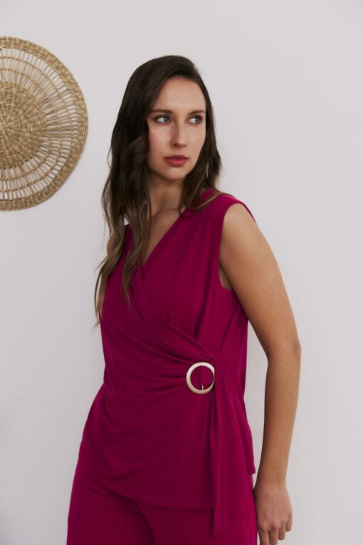 Top cruzado liso hebilla
