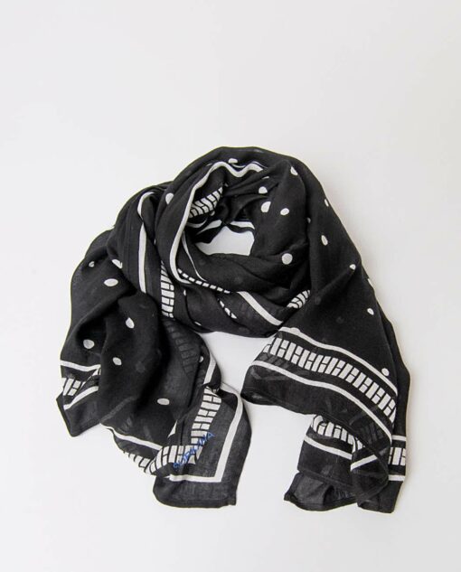Fular estampado forma rectangular 100x180cm Negro - Imagen 3