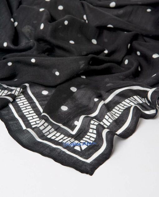 Fular estampado forma rectangular 100x180cm Negro - Imagen 2