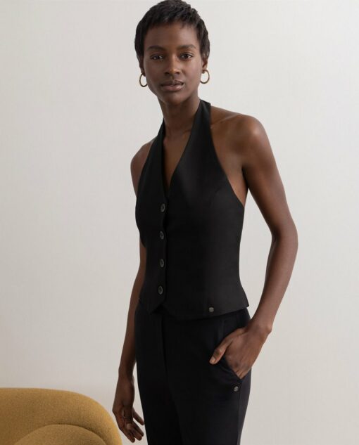Chaleco halter Negro