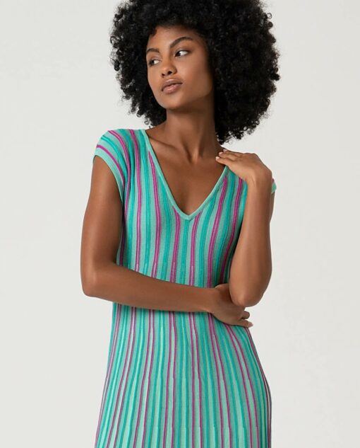 Vestido midi sin mangas Turquesa - Imagen 3