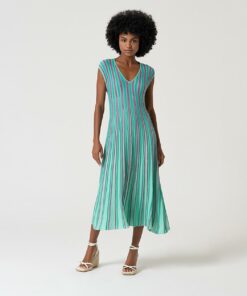 Vestido midi sin mangas Turquesa