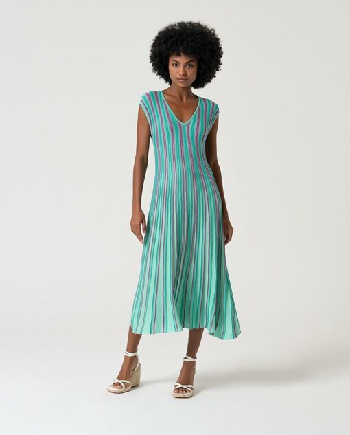 Vestido midi sin mangas Turquesa