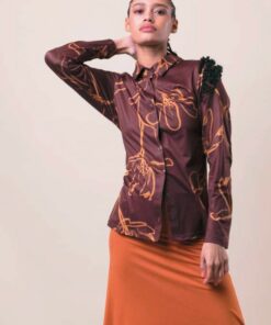 Camisa marrón-ocre