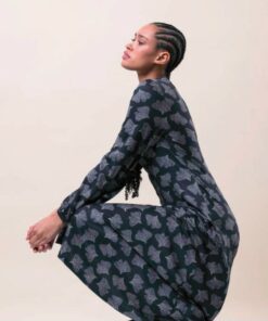 Vestido largo negro-gris