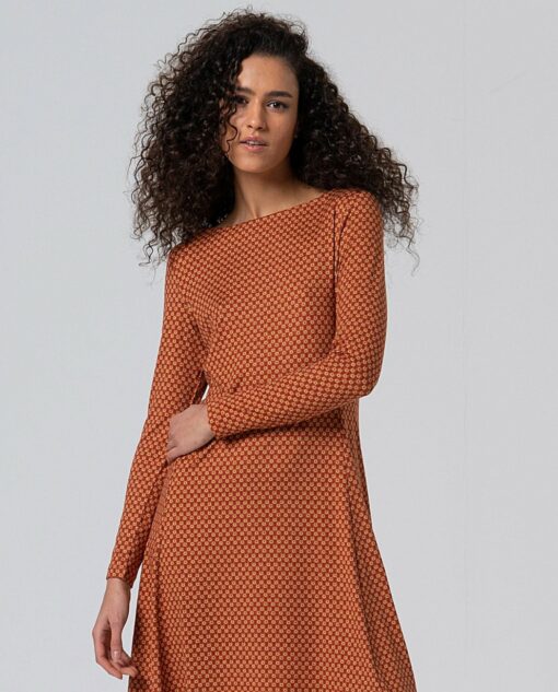 Vestido escote barco entallado y falda con vuelo Toffee - Imagen 3
