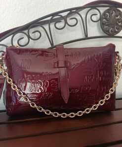 Cartera charol logo granate
