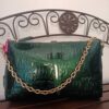 Cartera charol logo verde