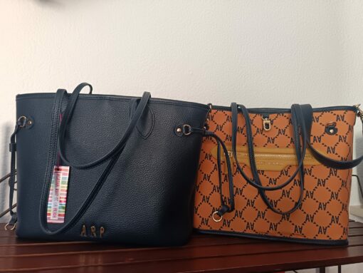 Shopper reversible contraste azul