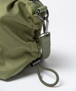Alternative view of Bolso bandolera de nylon fruncido con cremallera Verde