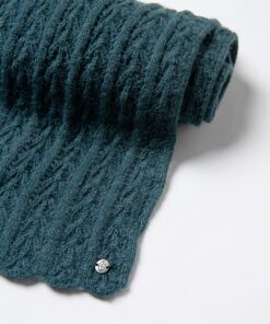 Alternative view of Bufanda tricot de fantasía Azul petróleo