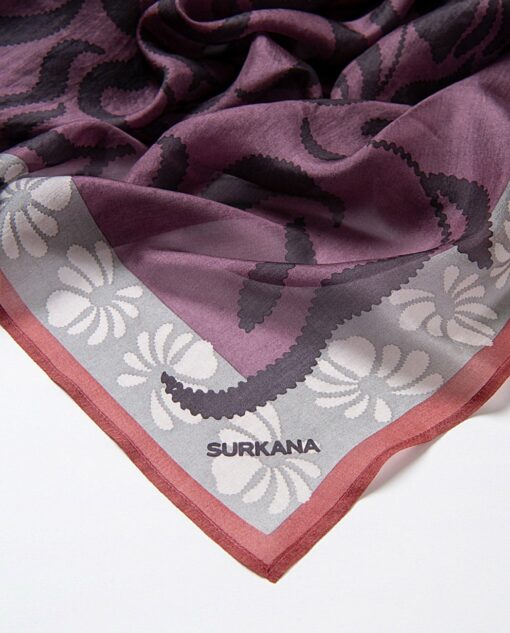 Pañuelo cuadrado estampado Gris - Imagen 2