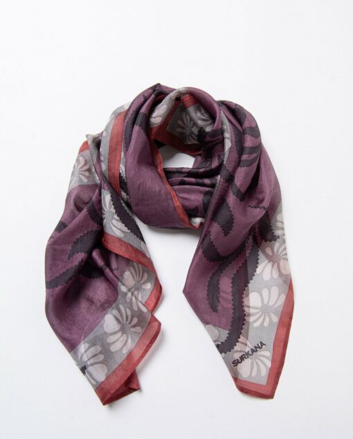 Pañuelo cuadrado estampado Gris