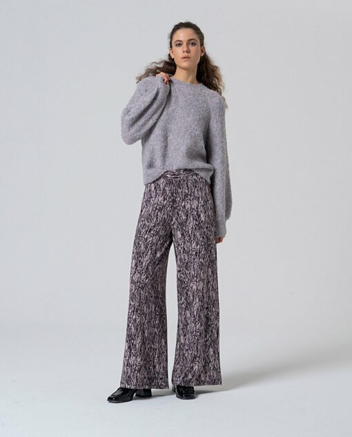 Pantalon amplio Gris