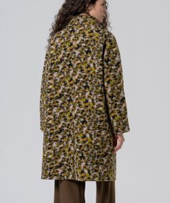 Alternative view of Abrigo de lana con estampado animal print. Verde