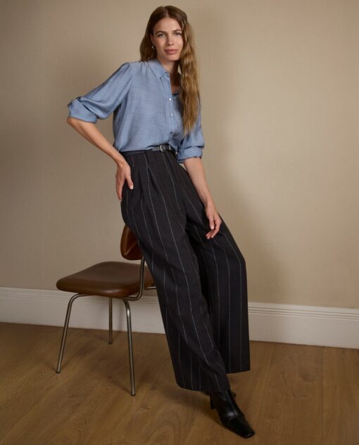 Pantalón con raya diplomática Gris oscuro