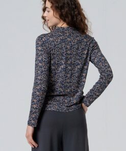 Alternative view of Blusa cuello smoking Azul