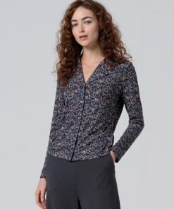 Blusa cuello smoking Azul