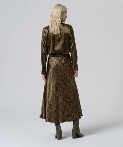 Alternative view of Falda midi con estampado animal print. Kaki