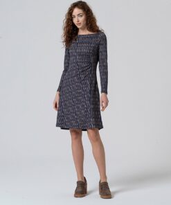 Vestido midi con cuello estilo barco Azul