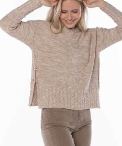 Jersey cuello redondo trenza